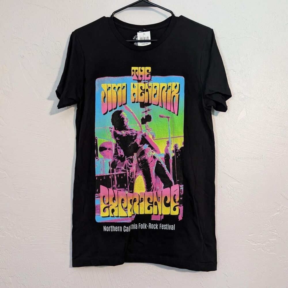 Jimi Hendrix Experience Multicolor Graphic Band Tee NWT Indie Sleeze Hippie